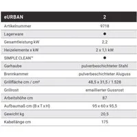 Enders® Elektrogrill eURBAN 2 Elektrogrill 2200W, Grillrost, Seitenablage + Trolley