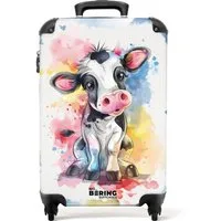 NoBoringSuitcases.com© Kinderkoffer Löwe - Neon - Farbenfroh 55x35x20cm, 4 Rollen, Reisetasche mit Rollen, Koffer Handgepäck Flugzeug