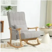 HOMCOM Schaukelstuhl (Relaxsessel, 1 St), für Wohnzimmer, Schlafzimmer, Grau