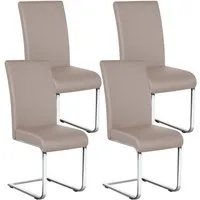 Yaheetech Esszimmerstuhl 2/4/6-er Küchenstuhl (4 St), Schwinger Polsterstuhl mit Ergonomischer Rückenlehne & Metallbeine