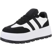 Ital-Design Damen Low-Top Freizeit Sneaker (88671780) Keilabsatz/Wedge Sneakers Low in Schwarz