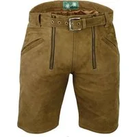 Fuente Leather Wears Lederhose Herren Lederhose Kurz, Trachten Shorts mit Gürtel