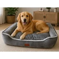 DDOnlineShop Tierbett Hundebett Katzenbett Farbe Braun- Gold, Lila, Grau Premium Qualität