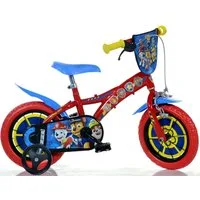 Dino Bikes Kinderfahrrad 12" Paw Patrol stabiler Stahl-Rahmen, Stützräder, kindgerecht, 1 Gang, mit Stützrädern und Frontschild