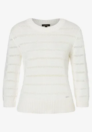 MORE & MORE - Ajour Pullover beige - Gr. - 42