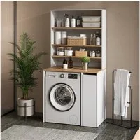 Vicco Waschmaschinenumbauschrank Viktor, Weiß/Artisan, 93.6 x 88.2 cm 2 Teile mit Schrank und Regal (1-St)
