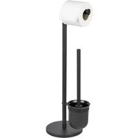 WENKO WC-Garnitur Parus, Toilettenpapierhalter mit WC-Bürstenhalter und WC-Bürste, freistehend