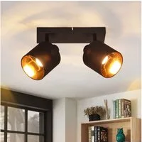 ZMH Deckenleuchte 2 Flammig Vintage Deckenlampe Schwenkbar 350° E14 Schlafzimmer, Drehbar, ohne Leuchtmittel, MAX.25W Stoffschrim für Wohnzimmer Schlafzimmer