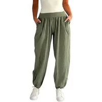 Mississhop Haremshose Damen Baumwolle Aladinhose Unifarbe Hose Sommerhose M.297