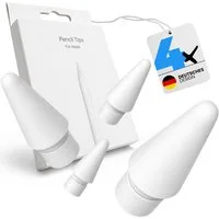 S&T Design Eingabestift Spitze für Apple Pencil 1 Gen. / 2 Gen. / Pro und USB-C Ersatzspitzen (Packung, 4-St., Hochempfindlich) POM Ersatz-Apple-Stiftspitzen iPad Pencil Stift Spitze Nib Tips Weiss