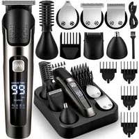 CkeyiN Pro Haar- und Bartschneider 6-in-1 Haarschneidemaschine für Herren,Haar und Bartschneider, Wird mit einer Basis und 5 Begrenzungskämmen geliefert, IPX6 wasserdicht, 1,5 Stunden Betrieb