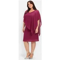 Sheego Etuikleid Cocktailkleid Ärmellos mit asymetrischem Cape