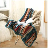 Wolldecke Kuscheldecke zweiseitige Decke, flauschig & weich Sofadecke, Wohndecke, TUWENA, Coral-Fleece-Überwurf Couchdecke warme, Fleecedecke, Bunte Streifen