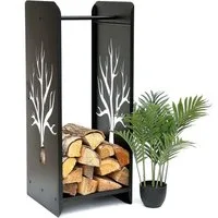 DanDiBo Kaminholzregal Innen Metall Schwarz 100 cm Kaminholzständer 96428