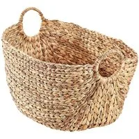Kobolo Aufbewahrungskorb Korb aus Wasserhyazinthe mit Griffen 51x30x34 cm (51x30x34cm)