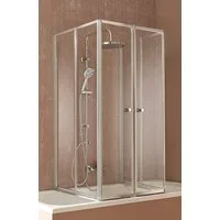 welltime Badewannenaufsatz Summer, Einscheibensicherheitsglas, (6 tlg), Badewannenfaltwand, Glaswand bestehend aus 6 Elementen
