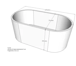 Neuesbad Wannenträger für Bette Starlet (oval) 1500x800 SW16153