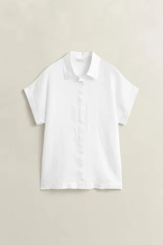 GANT - Leinenbluse mit Flügelärmeln white - Gr. - 44