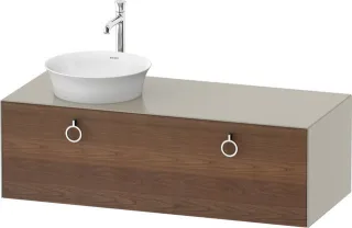 Duravit White Tulip Konsolenwaschtischunterbau wandhängend Amerikanischer Nussbaum & Taupe Matt & Se WT4982L77600010