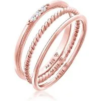 Elli Ring-Set Zirkonia Kordel Basic Stapel (3 tlg) 925 Silber, Ring Set