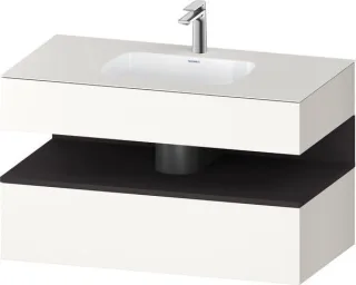 Duravit Qatego Einbauwaschtisch mit Konsolenwaschtischunterbau Weiß Supermatt 1000x550x600 mm - QA47 QA4786080840000