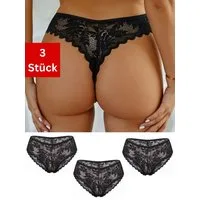 Elegant Love Taillenslip Sexy Slips, Dessous, Unterhosen, Unterwäsche in Spitzenoptik, Panty (Packung, 3-St., 3er-Pack) Tanga /V-Strings mit Schleife, Höschen Lingerie für Damen
