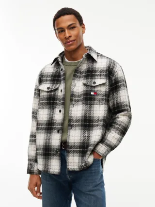 Tommy Jeans (PVH Group) - TJM CHECK OVERSHIRT EXT Black Check - Gr. - S
