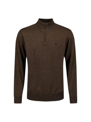 No Excess - Pullover mit halbem Reißverschluss braun - Gr. - XXL