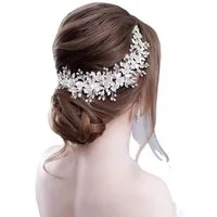 LIANNA Haarspange Haarschmuck, Hochzeit für Frauen,Braut Haar,Haarnadeln, Set, 1-tlg., Haarkamm für jeden festlichen Anlass, Blumen-Stirnband Hochzeit, Strass, Blume, Braut-Tiara