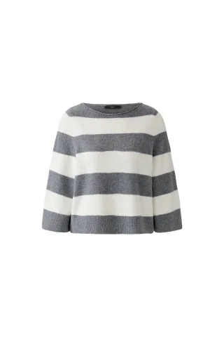 Oui - Pullover grey white - Gr. - 38