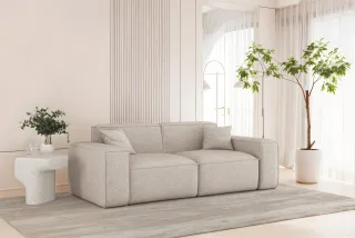 Sofa Designersofa CELES PREMIUM 2-Sitzer in Stoff Artico Creme