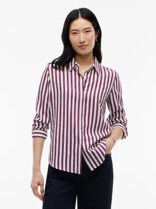 FLUID REGULAR STP SHIRT Banker Stp Burgundy Ecru - Gr. - 38