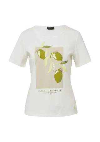s.Oliver BLACK LABEL - Baumwoll-T-Shirt mit Frontprint weiß - Gr. - 40