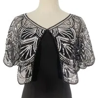 Zaewry Modeschal Retro Schal Umschlagtücher für Abendkleider Stola, für Hochzeit Party Gatsby Kostüm Accessoires