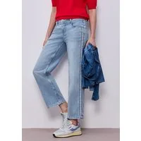 STREET ONE Straight-Jeans Style Amalia Straight mit dekorativem hellblauem Streifen an der Seite