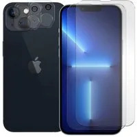 CoolGadget Schutzfolie Panzerfolie für iPhone 13, (Spar-Set 4in1, 2x Displayschutz, 2x Kameraschutz), Panzerglas Schutzfolie für Apple iPhone 13 Folie