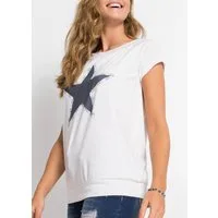 bonprix T-Shirt bequeme Passform, U-Boot-Ausschnitt, Rippbündchen
