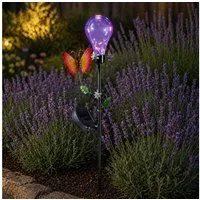 MARELIDA LED Solarleuchte LED Solar Gartenstecker Schmetterling Garten Balkon Deko Erdspieß 84cm, LED Classic, warmweiß (2100K bis 3000K)