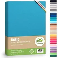leevitex® Spannbettlaken Jersey aus 100% Baumwolle, für Kinder- & Standardmatratzen, Jersey, Gummizug: rundum, 100% Baumwolle, anschmiegsam & dehnbar, diverse Größen und Farben