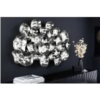 riess-ambiente Wanddekoobjekt VARIATION 105cm silber · handmade Dekoobjekt aus Metall mit Halterung (Einzelartikel, 1 St), Wandschmuck mit abstrakten Kreisen · Unikat · waagerechtes Kunstwerk