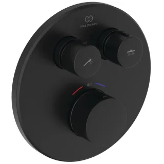 Ideal Standard Unterputz-Thermostat Ceratherm Navigo rund 2 Verbraucher, Silk Black, A8579XG A8579XG