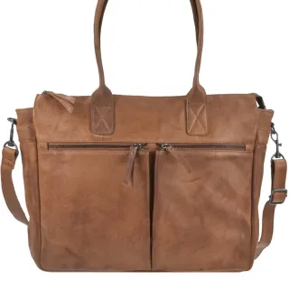 Bear Design Shopper Damen Leder Notebookfach Binni cognac braun | Callisto Pelle