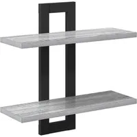 vidaXL Regal Schweberegale Sonoma-Grau 40 x 15 x 40 cm Holzwerkstoff, 1-tlg.