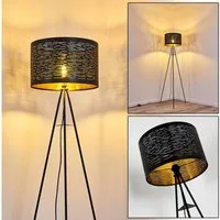 hofstein Stehlampe Retro Wohn Schlaf Zimmer Beleuchtung schwarz/Gold Lese Steh Boden
