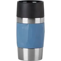 Emsa Thermobecher Travel Mug Compact, Edelstahl, Kunststoff, Silikon, 0,3L, Edelstahl, 3h warm/6h kalt, 360°Trinköffnung, spülmaschinenfest
