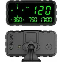 AIBISTAR Head Up Display HUD GPS Geschwindigkeitsmesser Kopfdisplay Kompass Alarm, GPS+Beidou Dualmodul Chip,Hitzebeständig,Müdigkeitswarnung