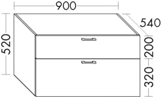 Burgbad Unterschrank Sys30 PG2 Echo 520x1200x540 Weiß Hochglanz, WVIS120461 WVIS120461