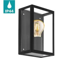 EGLO Außen-Wandleuchte ALAMONTE 1, ohne Leuchtmittel, Wandlampe außen, L17 x H26 x B26 cm, rustikal, E27, IP44, max. 60W