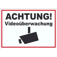 HB-Druck Aufkleber Achtung Videoüberwachung Kameraüberwachung Aufkleber, wetterfest, UV-beständig, kratzfest