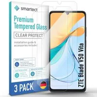 smartect Displayschutzglas Schutzglas Panzerfolie Klar für ZTE Blade V50 Vita, Set, 3 Stück, Schutzfolie Glasschutz Bildschirm